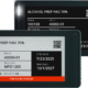 Two electronic shelf label devices displayed overlapping each other. One has a display only and the other has multifunction buttons. They both display information about the product.